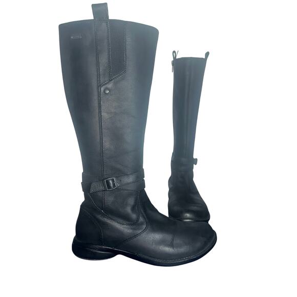 Merrell Women’s Tetra Strap Waterproof Black Leather Tall Riding Boots size 7 - Picture 1 of 12